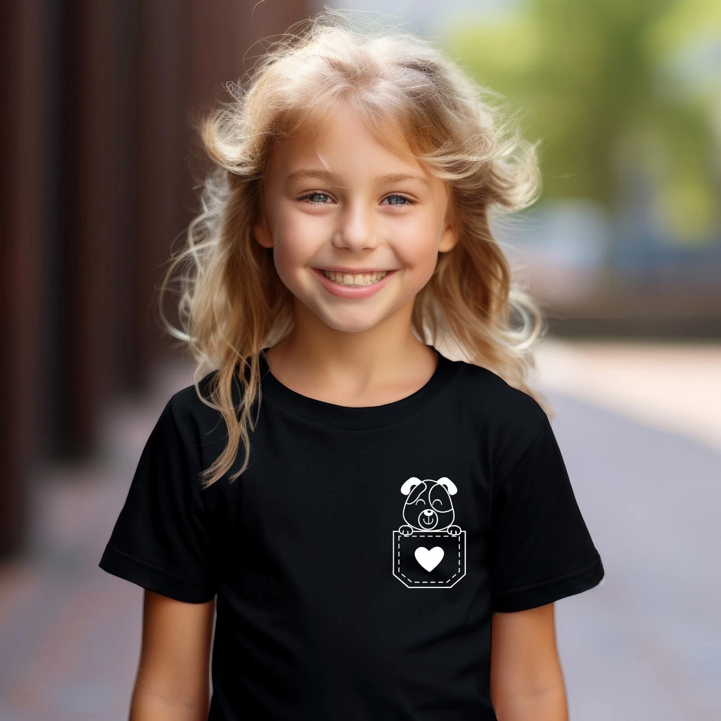 Cute Puppy Dog in Pocket Kids Unisex T-shirt Cotton Birthday Gift Funny Pets