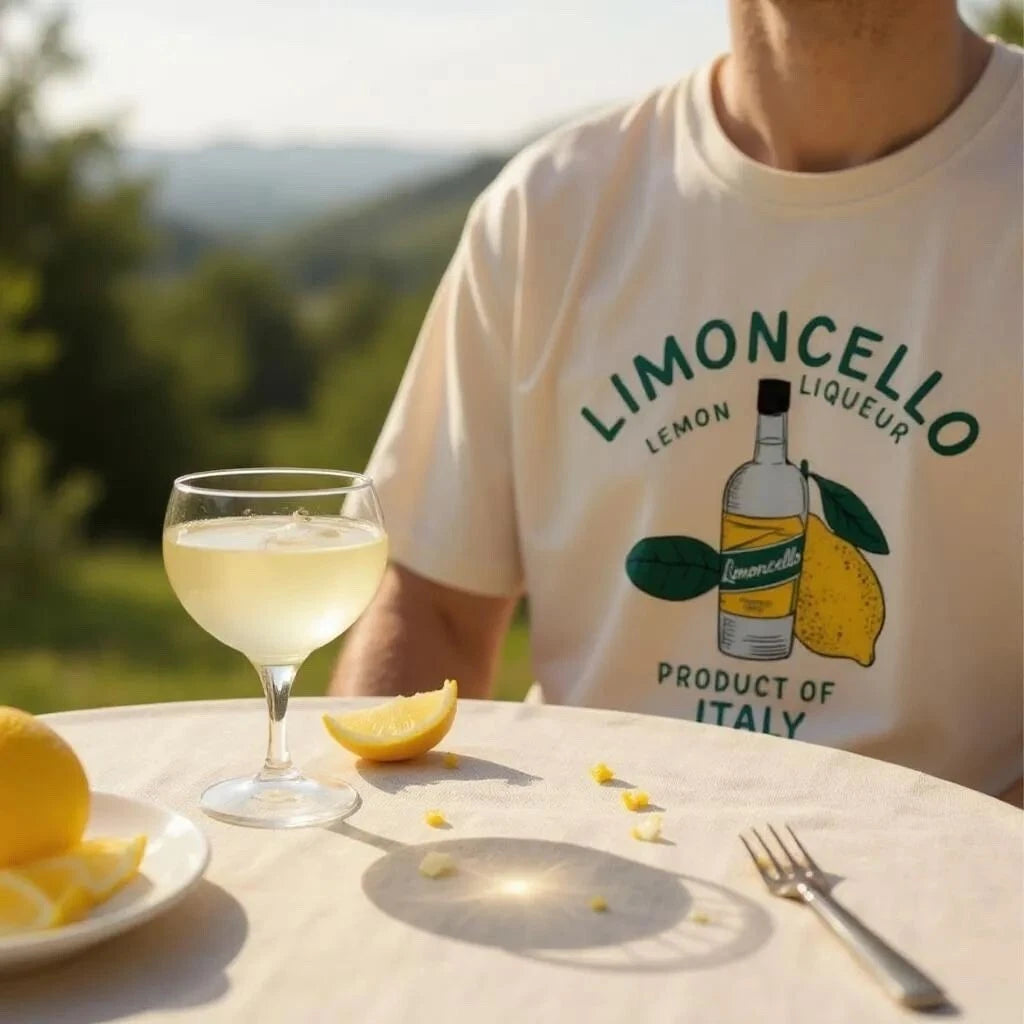 Men's Limoncello Italy T-Shirt Cotton Crew Neck Summer Short Sleeve Casual Top