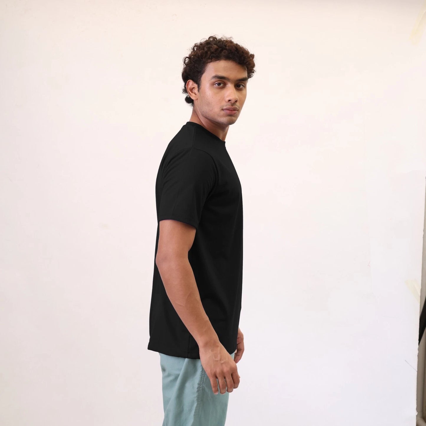 Mens Plain T-Shirts Just Look Cotton Blend Plain Short Sleeve Tee New M-2X