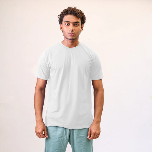 Mens Plain T-Shirts Just Look Cotton Blend Plain Short Sleeve Tee New M-2XL